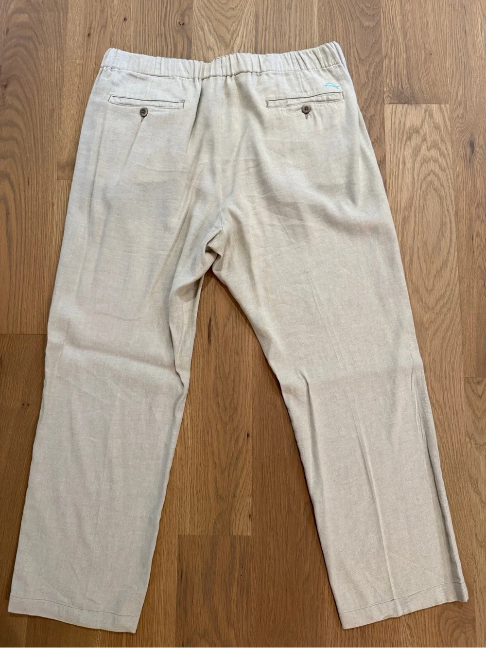 Tommy Bahama Beach Linen Pants Men XL Stone Khaki Linen Blend Drawstring